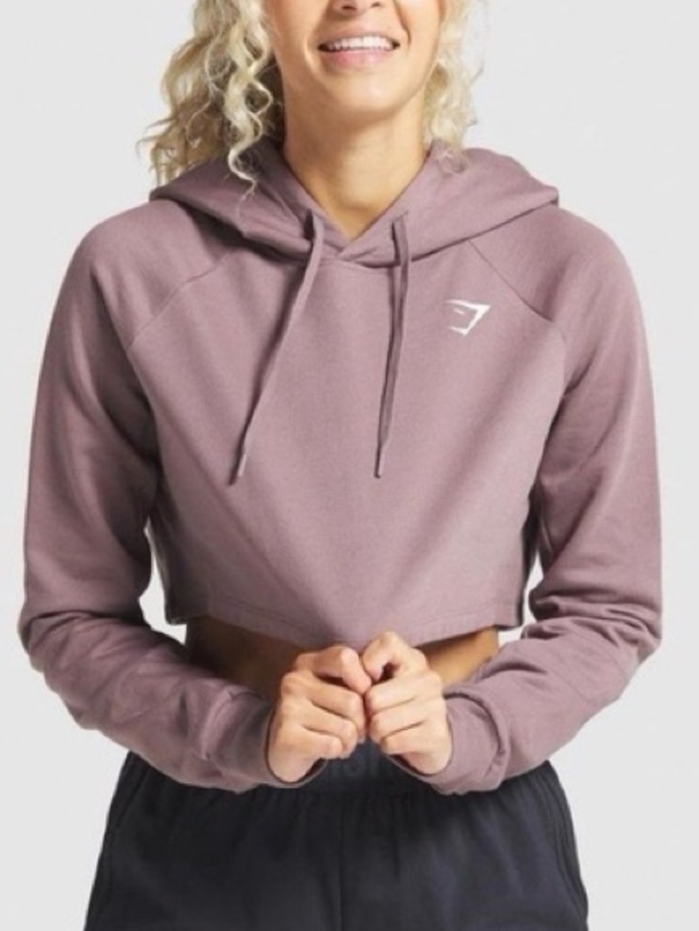 Gymshark Training Cropped Hoodie mauve Sz XS